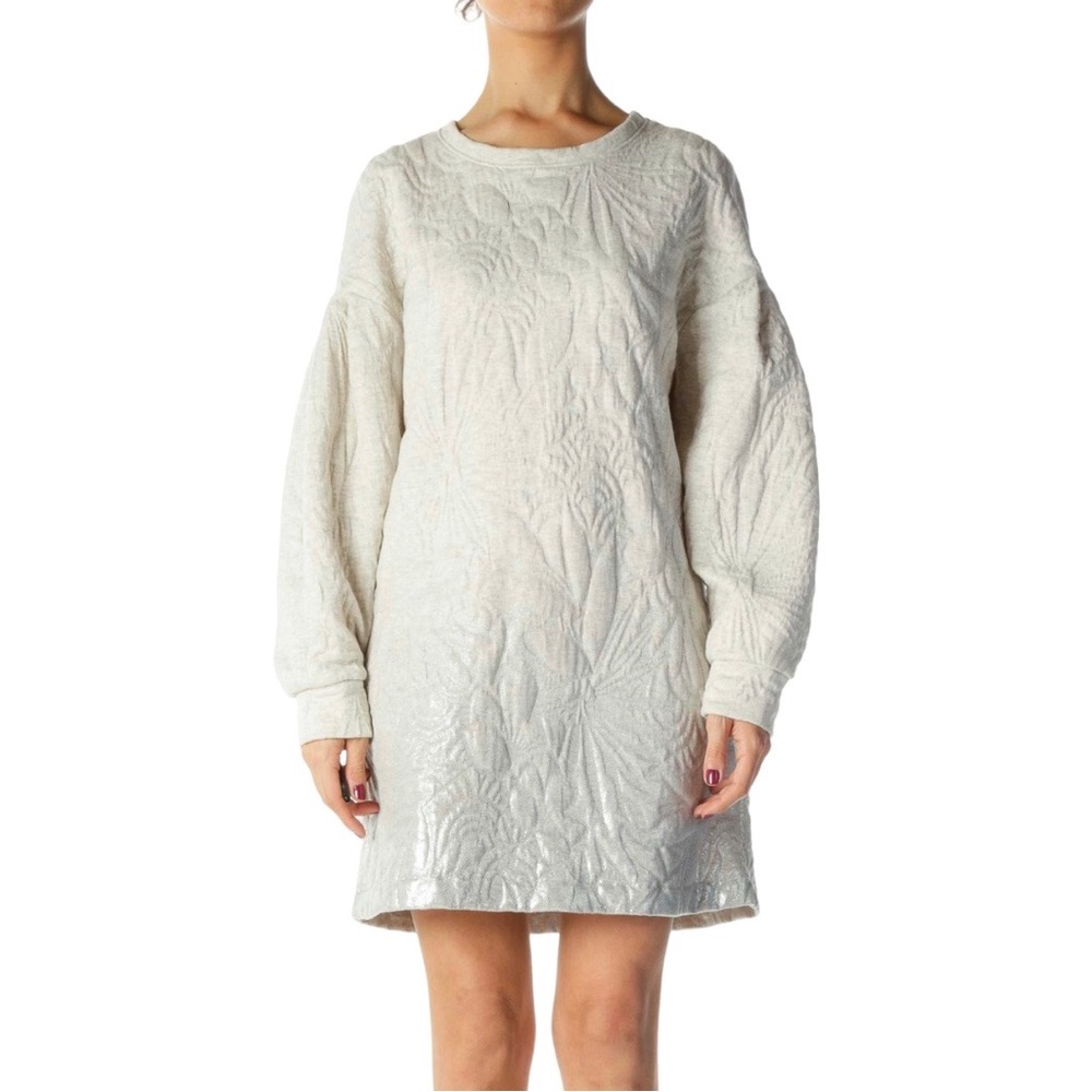 Zara Quilted Long Sleeve Knit Dress